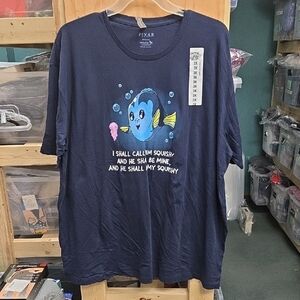 Teeturtle Size 3XL Navy Pixar Blue Fish Graphic T-Shirt